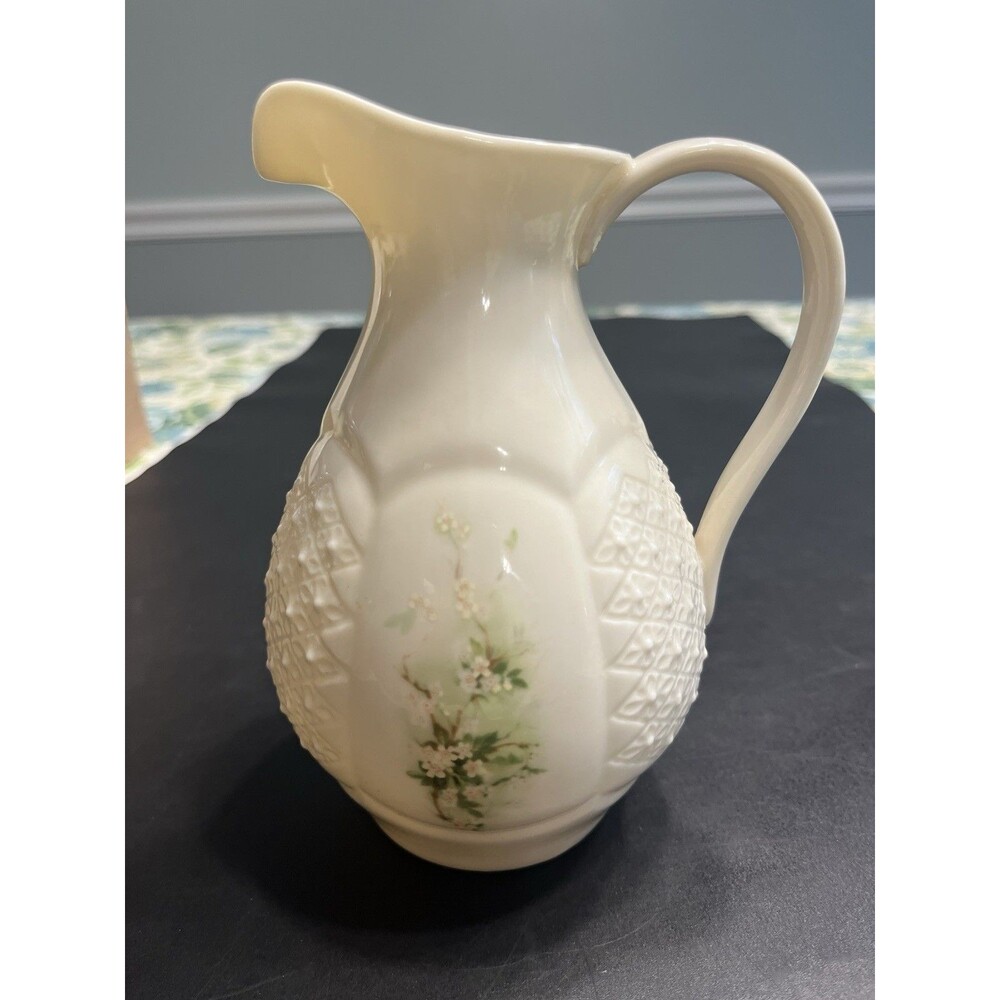 Donegal Irish Parian China Embossed Floral Pitcher Ireland
